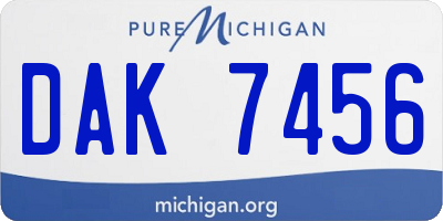 MI license plate DAK7456
