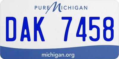 MI license plate DAK7458