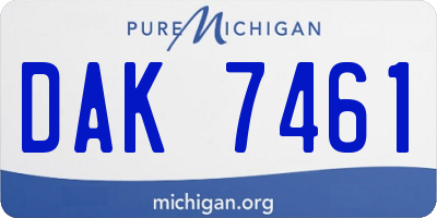 MI license plate DAK7461
