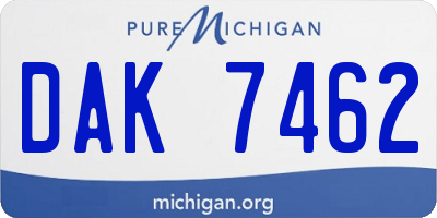 MI license plate DAK7462