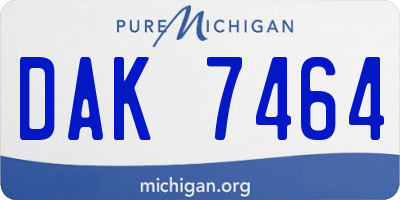 MI license plate DAK7464