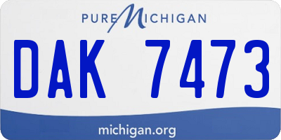 MI license plate DAK7473