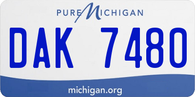 MI license plate DAK7480