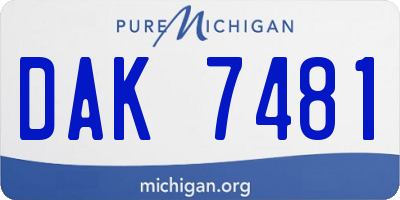 MI license plate DAK7481