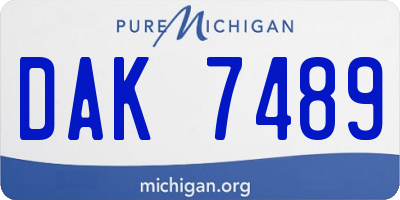 MI license plate DAK7489