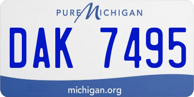 MI license plate DAK7495