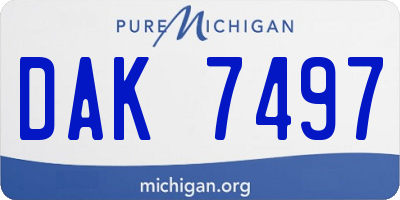 MI license plate DAK7497