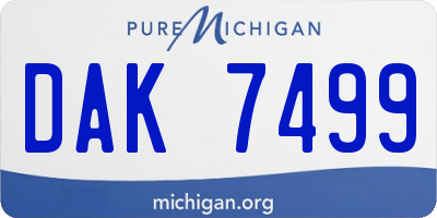 MI license plate DAK7499