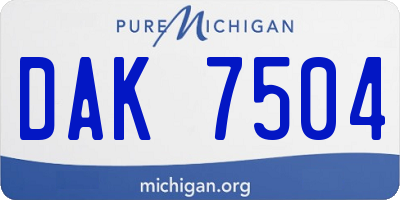 MI license plate DAK7504
