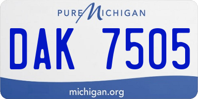MI license plate DAK7505