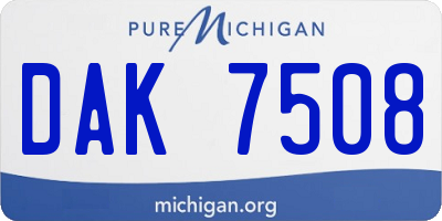 MI license plate DAK7508