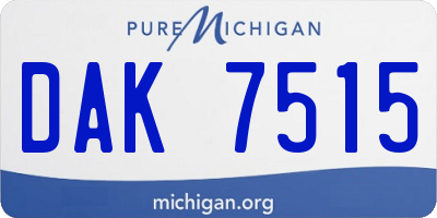 MI license plate DAK7515
