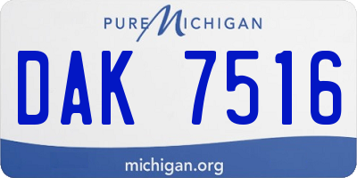 MI license plate DAK7516