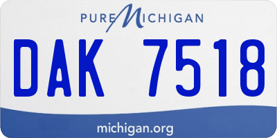 MI license plate DAK7518