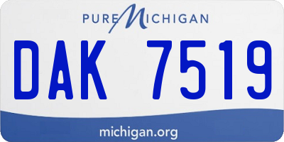 MI license plate DAK7519