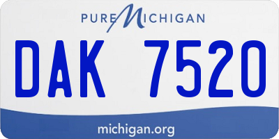 MI license plate DAK7520