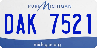 MI license plate DAK7521
