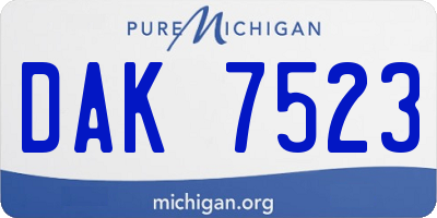 MI license plate DAK7523