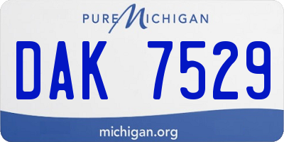 MI license plate DAK7529