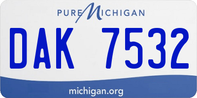 MI license plate DAK7532