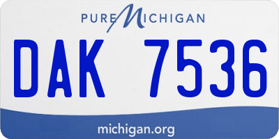 MI license plate DAK7536