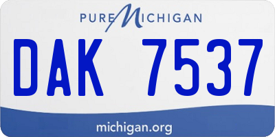 MI license plate DAK7537