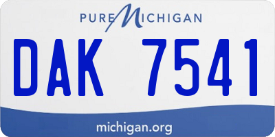 MI license plate DAK7541