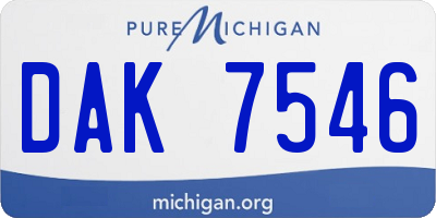 MI license plate DAK7546