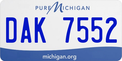 MI license plate DAK7552