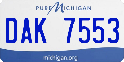 MI license plate DAK7553