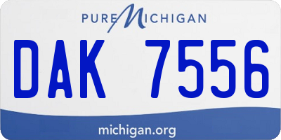 MI license plate DAK7556