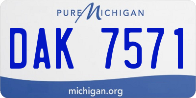 MI license plate DAK7571