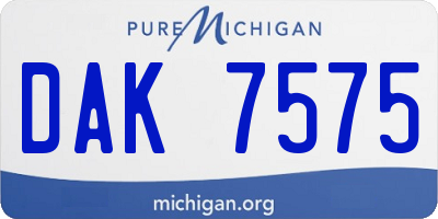 MI license plate DAK7575