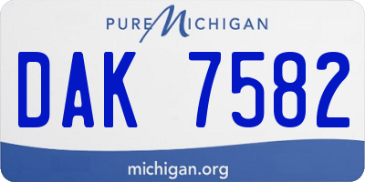 MI license plate DAK7582