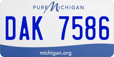 MI license plate DAK7586
