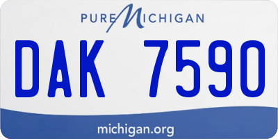 MI license plate DAK7590