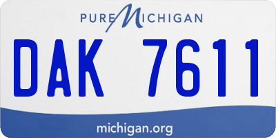 MI license plate DAK7611