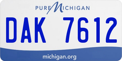 MI license plate DAK7612