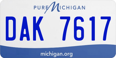 MI license plate DAK7617