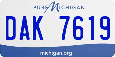 MI license plate DAK7619