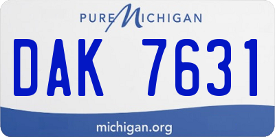 MI license plate DAK7631