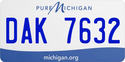 MI license plate DAK7632