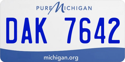 MI license plate DAK7642