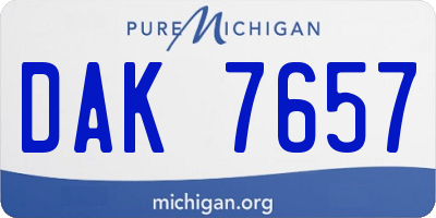 MI license plate DAK7657