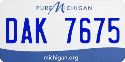 MI license plate DAK7675