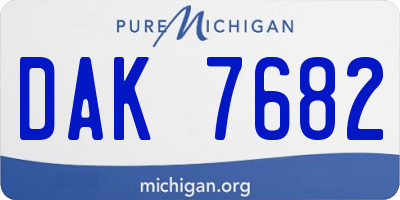 MI license plate DAK7682