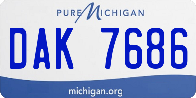 MI license plate DAK7686