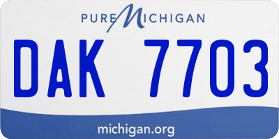 MI license plate DAK7703