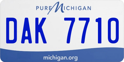 MI license plate DAK7710