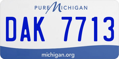 MI license plate DAK7713